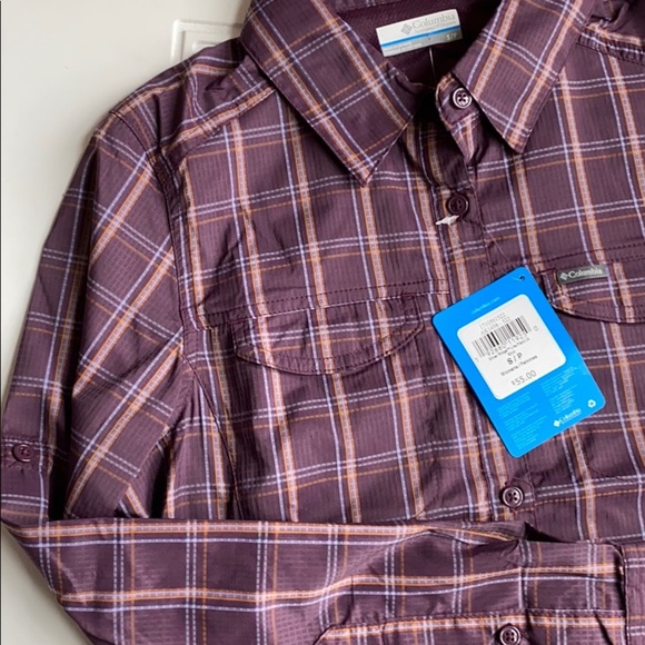 NWT Columbia Silver Ridge Plaid Long Sleeve Button Down Shirt - Sun Protection S - Picture 5 of 7